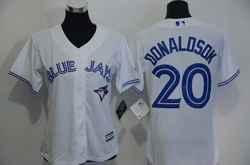 Womens 2017 MLB Toronto Blue Jays #20 Donaldson White Jerseys->women mlb jersey->Women Jersey